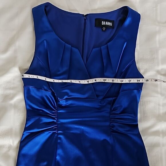 Ba Nites Women's Bodycon With Side Ruffled Midi Dress Royal Blue 8 - Picture 9 of 16